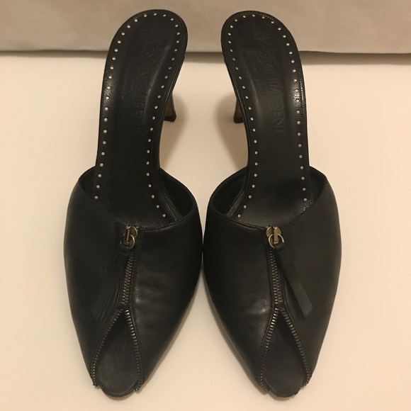 VTG Yves Saint Laurent Zipper Peep Toe Heels - Picture 2 of 10